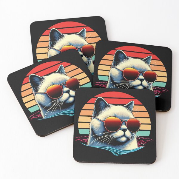 Item preview, Synthwave cat in a vintage sunset designed and sold by andasanc14.