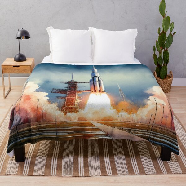 Item preview, Rocket Launch into the Vast Blue Sky designed and sold by ArtComixHaven.