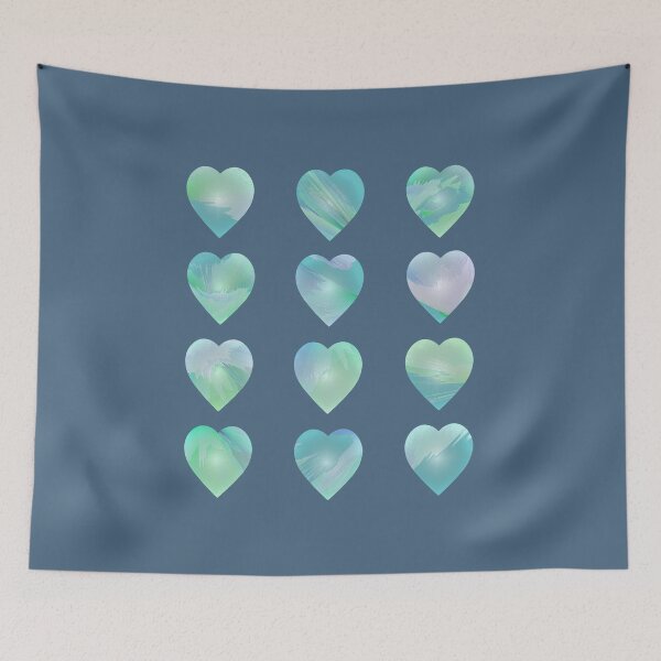 Item preview, 12 Candy Hearts Abstract Coastal Scenes designed and sold by Beachy.