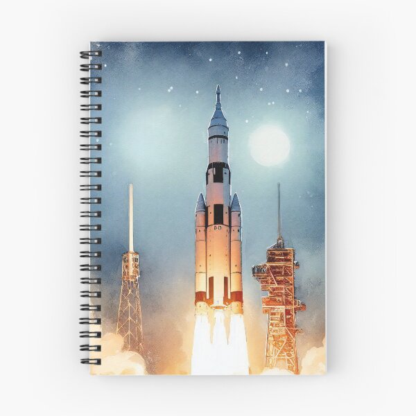 Item preview, Nighttime Rocket Launch Under Starry Sky designed and sold by ArtComixHaven.