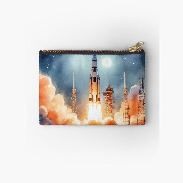 Item preview, Nighttime Rocket Launch Under Starry Sky designed and sold by ArtComixHaven.