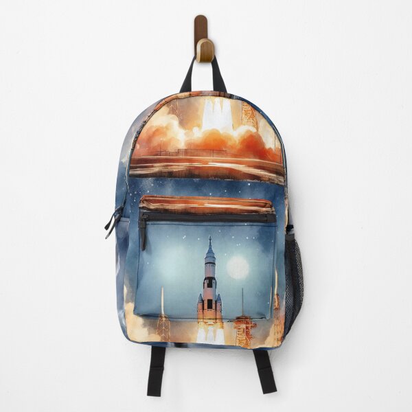 Item preview, Nighttime Rocket Launch Under Starry Sky designed and sold by ArtComixHaven.