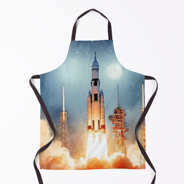 Item preview, Nighttime Rocket Launch Under Starry Sky designed and sold by ArtComixHaven.