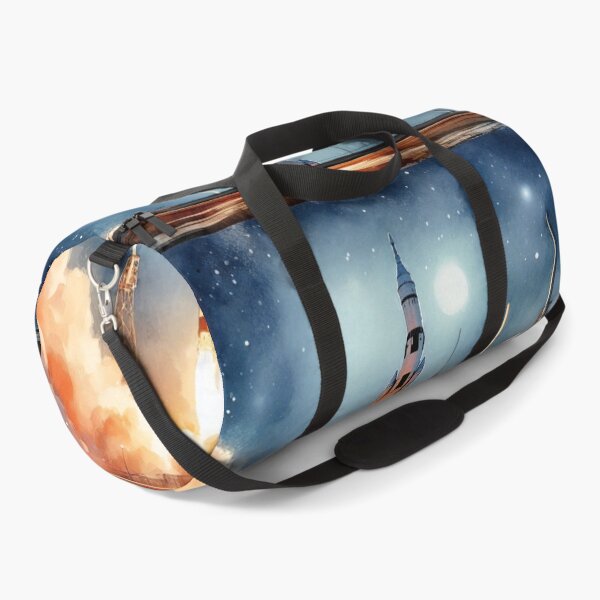 Item preview, Nighttime Rocket Launch Under Starry Sky designed and sold by ArtComixHaven.