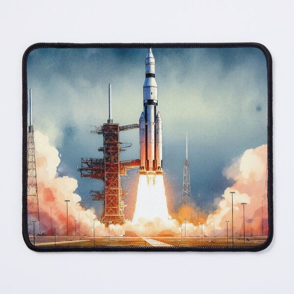 Item preview, Rocket Launch into the Vast Blue Sky designed and sold by ArtComixHaven.
