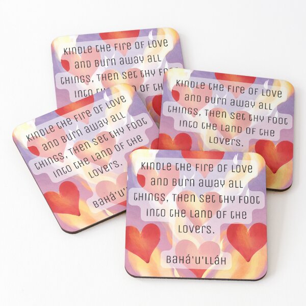 Item preview, Bahai Heart Fire Quote designed and sold by BahaiExchangePR.