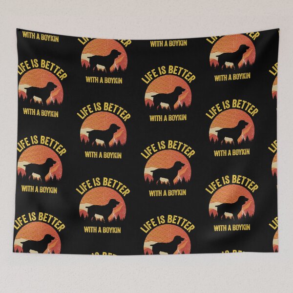Item preview, Life Is Better With A Boykin Wavy Lines Vintage Dog Gift  designed and sold by Guarddogdrive.