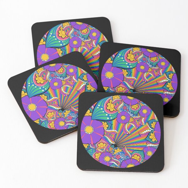 Item preview, French Country Florals Tangle Psychedelic Rainbow Polka Dot designed and sold by Triplicate Limited.