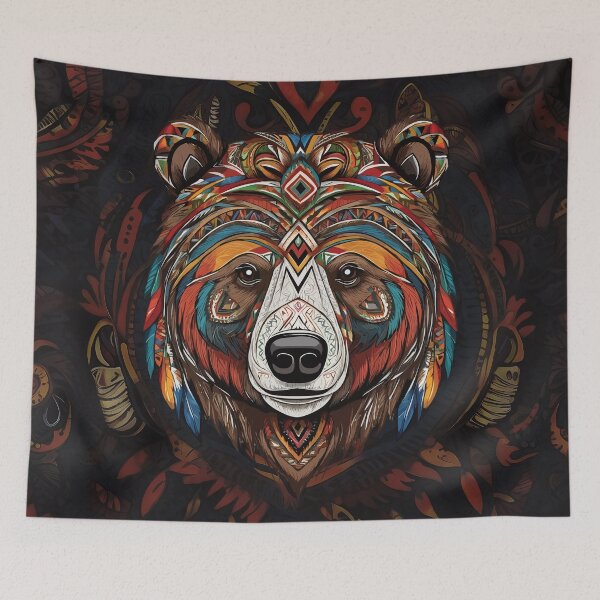 Item preview, Indian Tribal Colorful Bear designed and sold by twisted-dot.