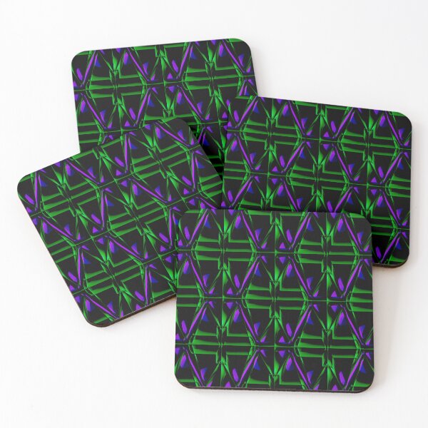 Item preview, Green and Purple Symbols on Black Pattern designed and sold by TheRulerofEarth.