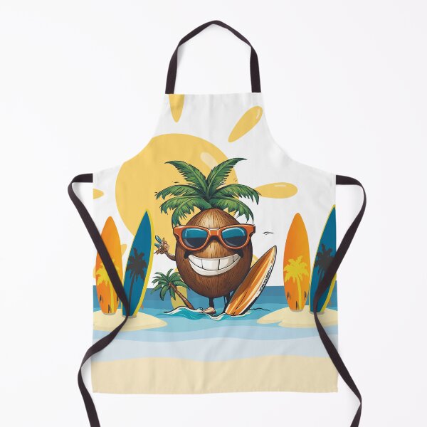 Item preview, Beach coconut with surfboards designed and sold by Yeyishop.
