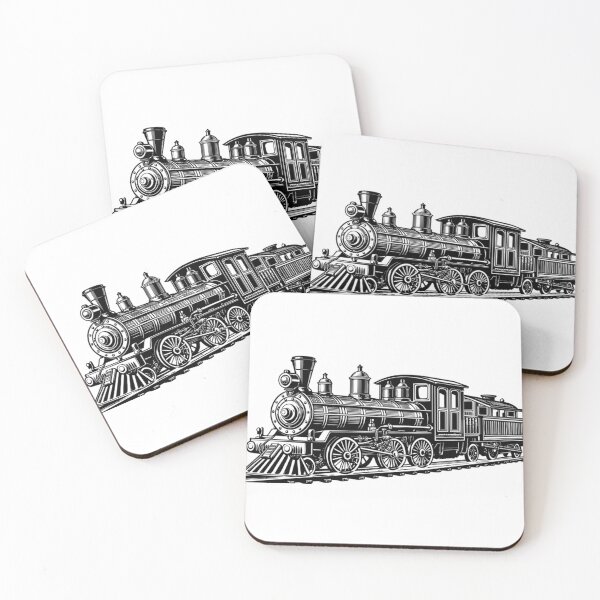 Item preview, Black and White Train Illustration designed and sold by Bunmigraphics .