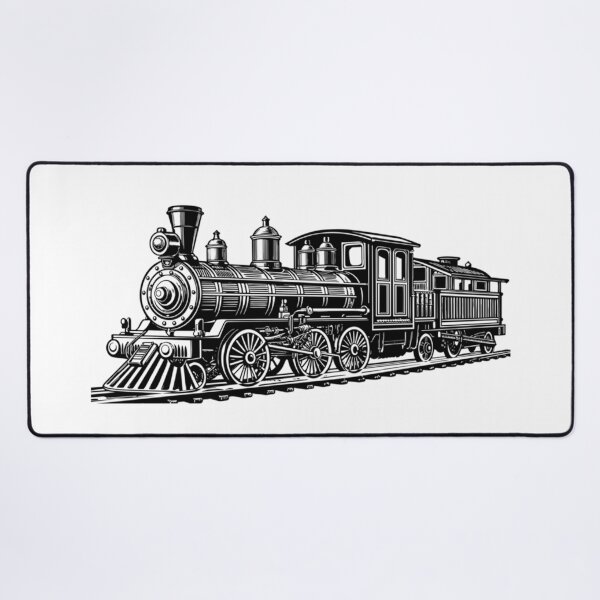 Item preview, Black and White Train Illustration designed and sold by Bunmigraphics .