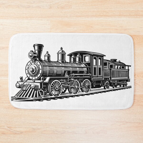 Item preview, Black and White Train Illustration designed and sold by Bunmigraphics .