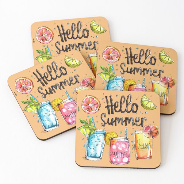 Item preview, "Hello Summer" Summer Cocktail Life Saying  designed and sold by redask2me.