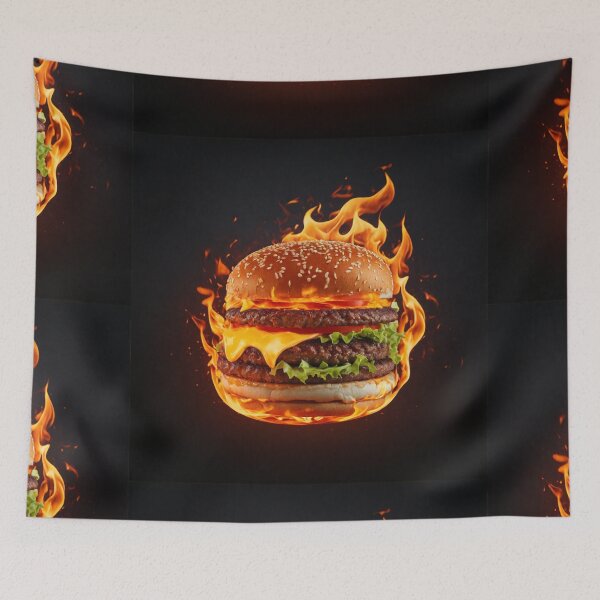 Item preview,  Flame-Cooked Burger Logo designed and sold by Sadia  Jannat.