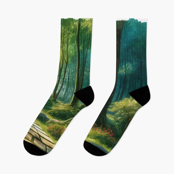 Item preview, "Sunlit Forest Path with Winding Stone Walkway" designed and sold by ArtComixHaven.