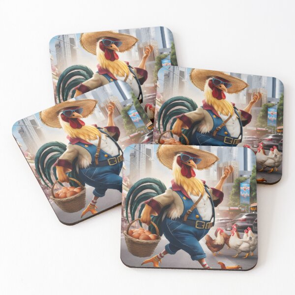 Item preview, Rooster shopping. designed and sold by MyHappyArtShop.