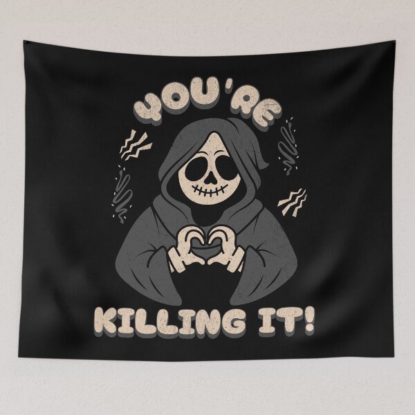 Item preview, You're Killing It - Cute Positive Grim Reaper Dark Humour Gift  designed and sold by InkyGenies.