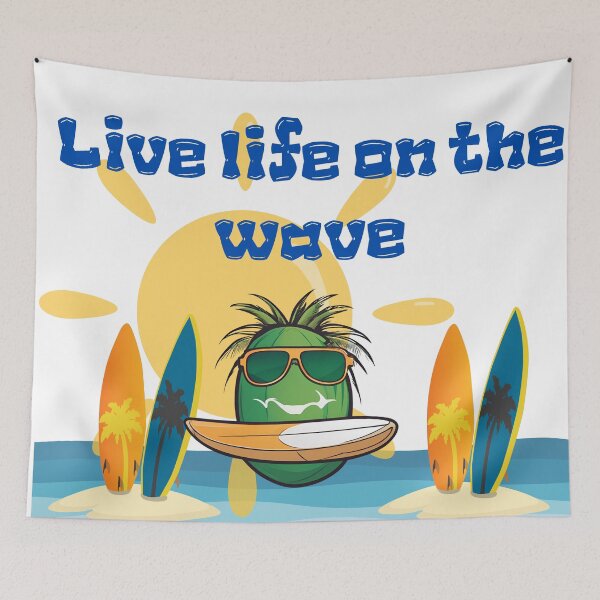 Item preview, Beach coconut with surfboards designed and sold by Yeyishop.