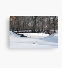 Snowbound Rock River Canvas Print