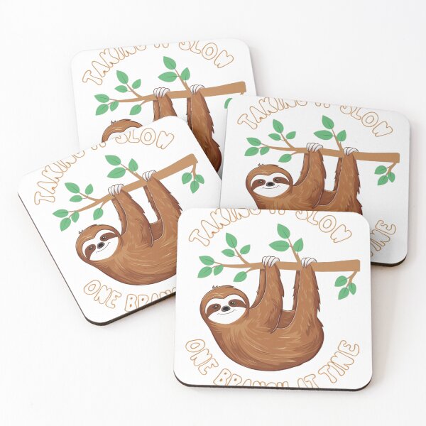 Item preview, The sloth perches on the branch. Stick with the words Taking it Slow, One Branch at a Time designed and sold by ploen kongsuwan.