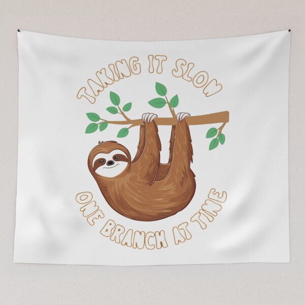 Item preview, The sloth perches on the branch. Stick with the words Taking it Slow, One Branch at a Time designed and sold by ploen kongsuwan.