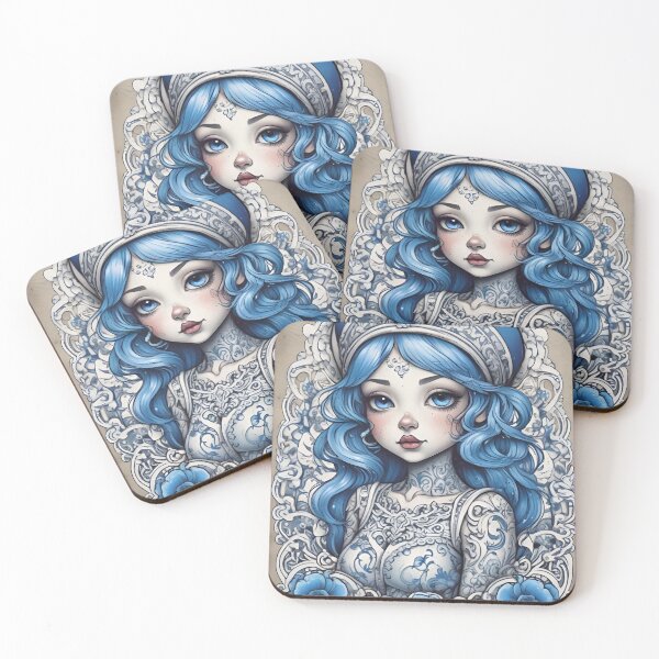 Item preview, Little Blue Tattoo Pinup designed and sold by MatrixTattoo.