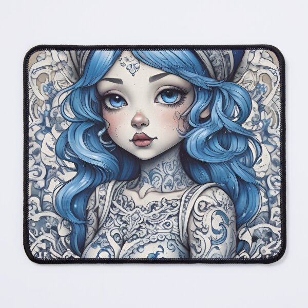 Item preview, Little Blue Tattoo Pinup designed and sold by MatrixTattoo.