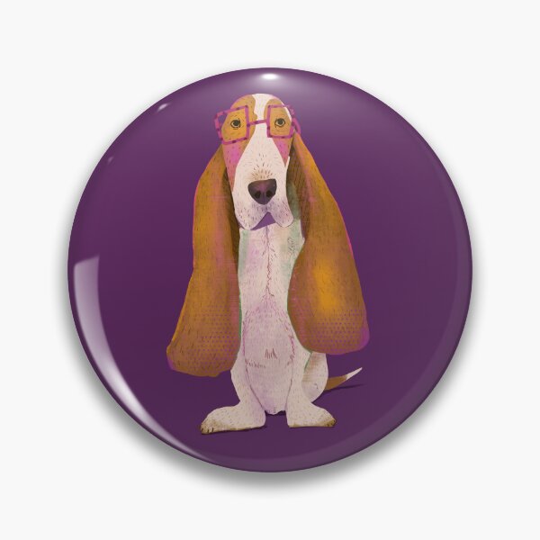 Artikelvorschau, Bassett mit neuer Brille entworfen und verkauft von Kathy Osborne Studio.