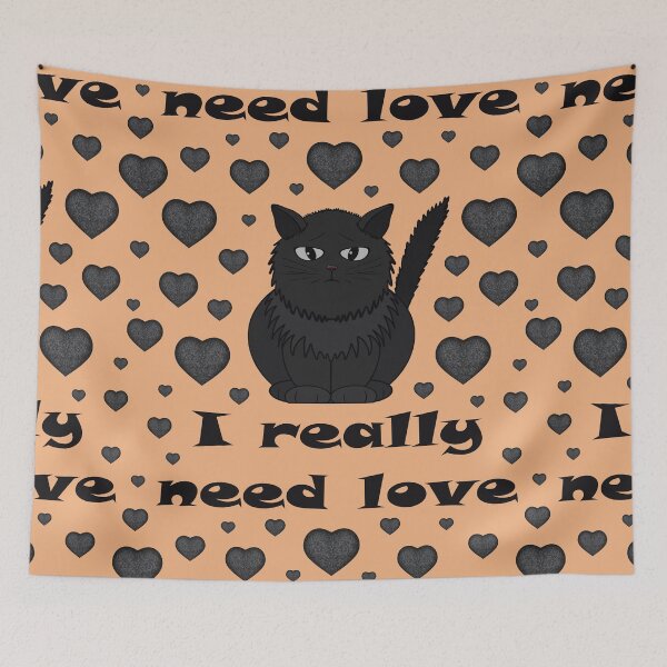 Item preview, Pattern with a cat that needs love designed and sold by Cherevan.
