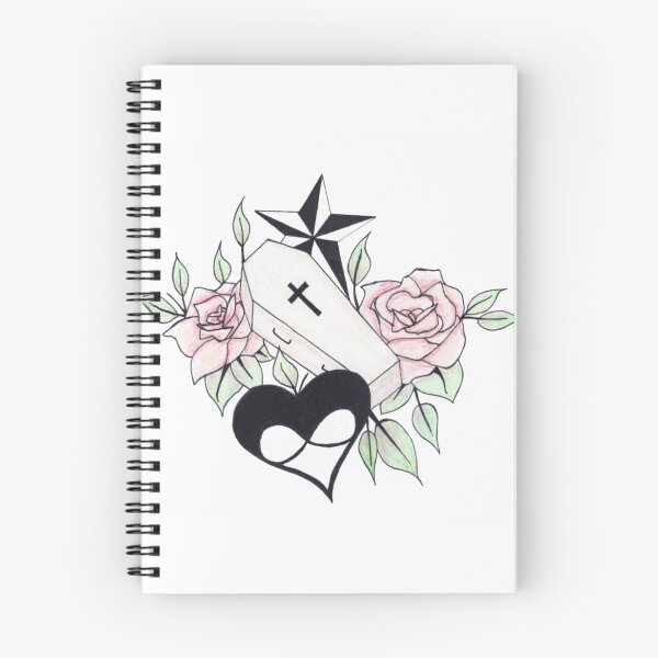 Item preview, coffin and rose tattoo design designed and sold by Perggals© - Stacey Turner.