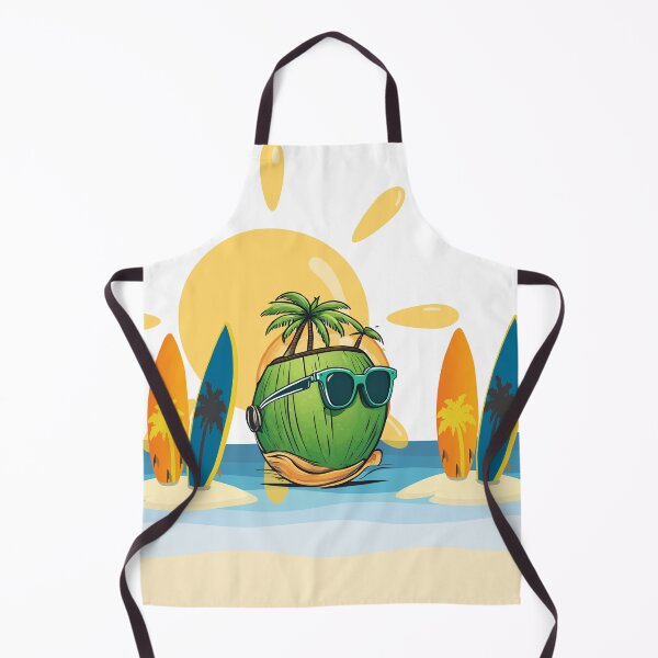 Item preview, Beach coconut with surfboards designed and sold by Yeyishop.