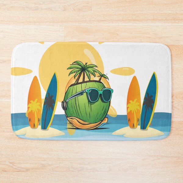 Item preview, Beach coconut with surfboards designed and sold by Yeyishop.