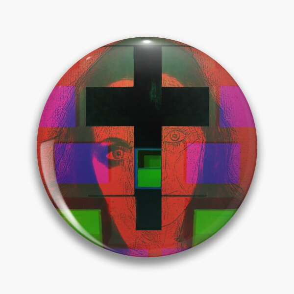Item preview, Abstract photomontage portrait of gothic woman with black cross designed and sold by Carré Comme Orange.