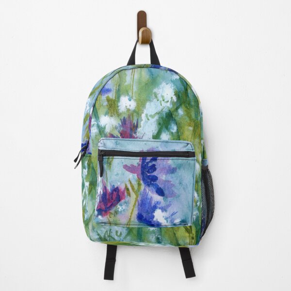 Item preview, Abstract garden in blues and purples designed and sold by Artbydekloe.