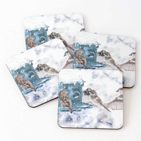 Item preview, Birds at feeder in winter designed and sold by Artbydekloe.