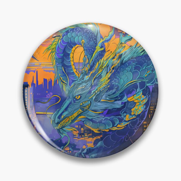 Item preview, Neon Dragon in Cyberpunk City - Version 4 designed and sold by deepglitchart.