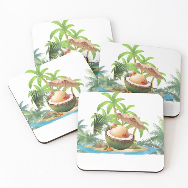 Item preview, tropical coconut lovers designed and sold by Yeyishop.