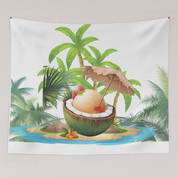 Item preview, tropical coconut lovers designed and sold by Yeyishop.