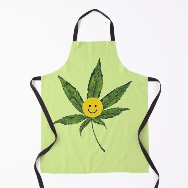 Item preview, Hand drawn cannabis leaf with yellow smile designed and sold by FleurDesign.