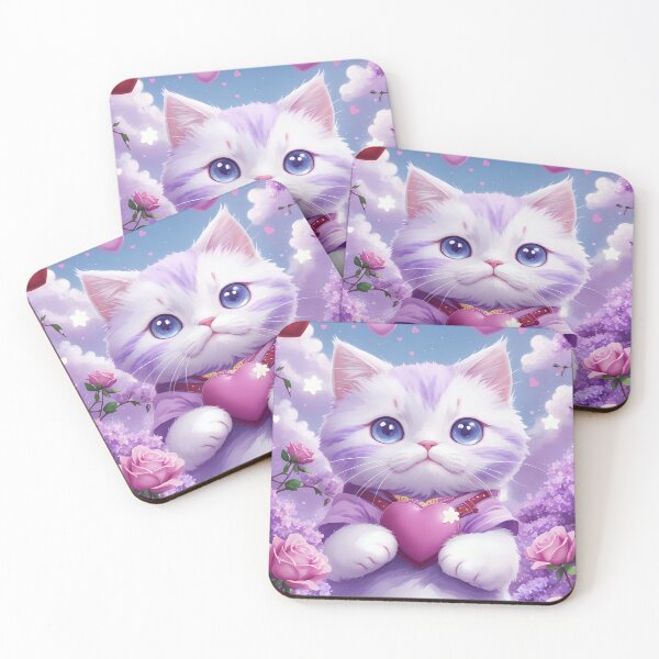 Item preview, Cute purple Cat and Lilacs designed and sold by Paxy Designs.