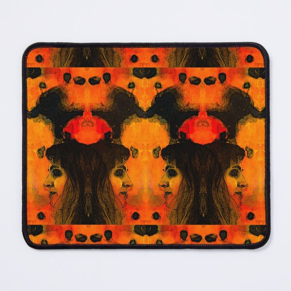 Item preview, Abstract symmetrical photomontage of orange and black woman portrait designed and sold by Carré Comme Orange.