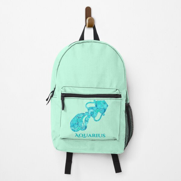 Item preview, Zodiac Sign for Aquarius in a Turquoise Fractal Pattern designed and sold by Marymarice.