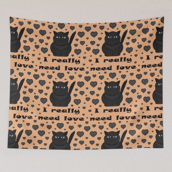 Item preview, Pattern with a cat that needs love designed and sold by Cherevan.
