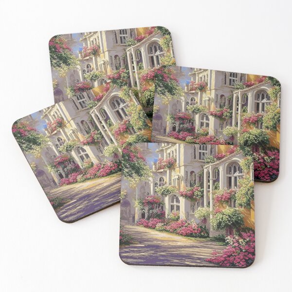 Item preview, Enchanting Road: A Floral Escape in a Historic Town designed and sold by LyssasMindArt.