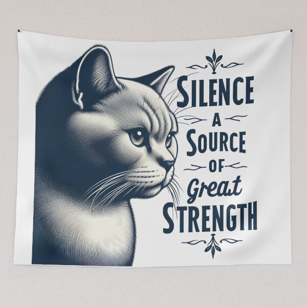 Item preview, A wise cat says that silence is a source of  great strength  designed and sold by Coollzone.