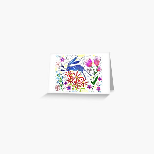 Item preview, Blue Rabbit with Flowers  designed and sold by KakiDimock.