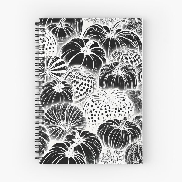 Item preview, Pumpkin Inverse Pattern Monochrome Black and White Ink Pen designed and sold by ShaViArt.