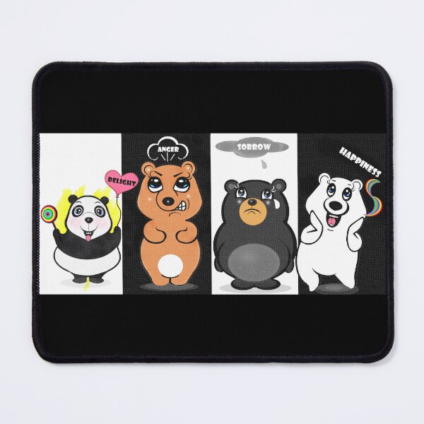 Item preview, different expressions , panda ( delight ) - Brown bear ( sorrow)- black bear ( anger ) and polar bear ( happiness ) designed and sold by Shirley cute art .